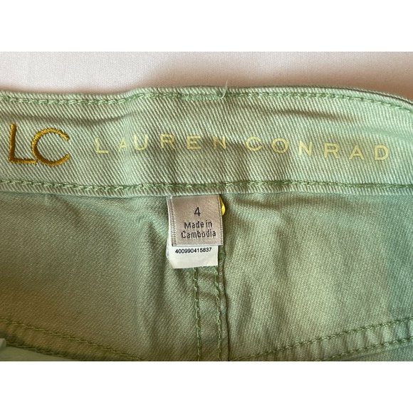 LC Lauren Conrad Womens Cut Off Jeans Shorts Stretch Mid Rise Green Size 4 - Picture 7 of 8